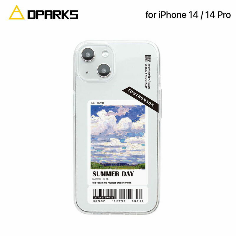 iPhone14 14Pro ケース クリア カバー Dparks Summer Day | iPhone14Pro アイフォン14 アイフォン ソフトケース クリアケース TPU バックカバー 背面カバー UVプリント 画家 名画 チケット イラスト かわいい おしゃれ ワイヤレス充電 防塵 軽量