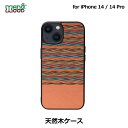 iPhone14 14Pro ケース カバー 木製 天然木 Man Wood Browny Check iPhone14Pro アイフォン14 Pro 木目 ウッド ナチュラル 背面カバー TPU ハイブリッド おしゃれ 大人 かっこいい スリム ストラップホール付き ワイヤレス充電対応