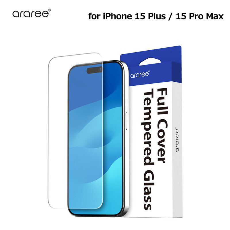 iPhone15plus用 アイフォン15プロマックス iPhone 15 Pro Max / 15 Plus 全面保護 ディスプレイ保護 ガラス 指紋・飛散防止 透明感 araree 液晶保護 ガラスフィルム CORE クリア 画面 保護フィルム アラリー