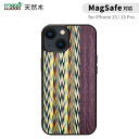 iPhone15pro用 アイフォン15 iPhone 15 / 15 Pro MagSafe対応 天然木ケース Viola Check Man Wood 防塵 着脱しやすい ストラップホール付き 木目 木製 スマホケース マンアンドウッド