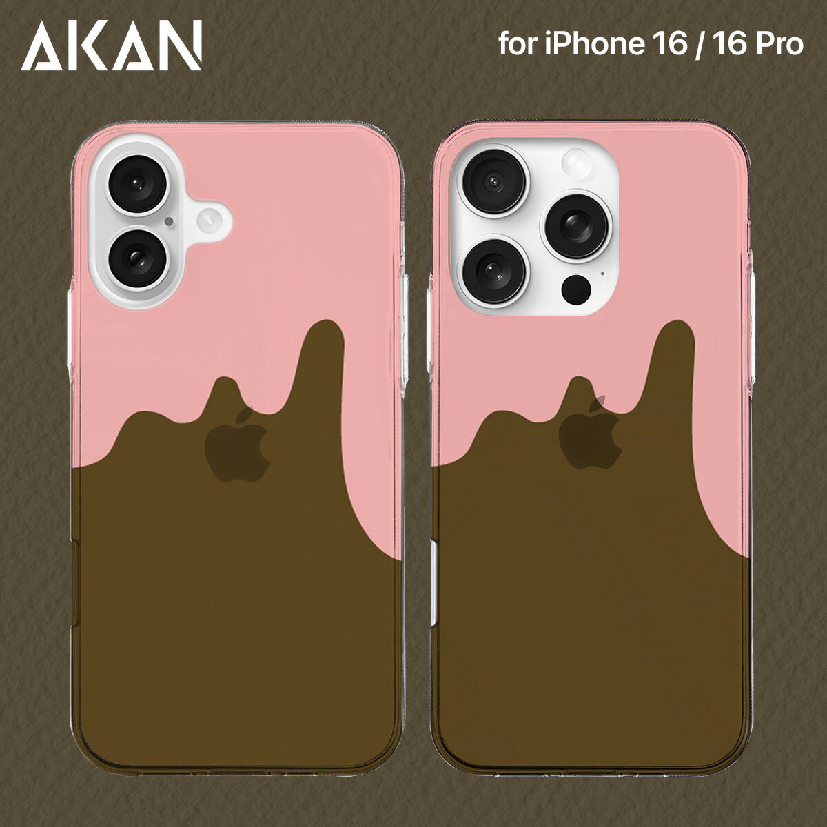 乐天商城 - iPhone16/16Pro ケース 透明 ソフト クリアケース カバー AKAN チョコストロベリー スマホケース iphoneケース [着脱簡単 防塵 密着痕防止] 韓国 かわいい デザイン