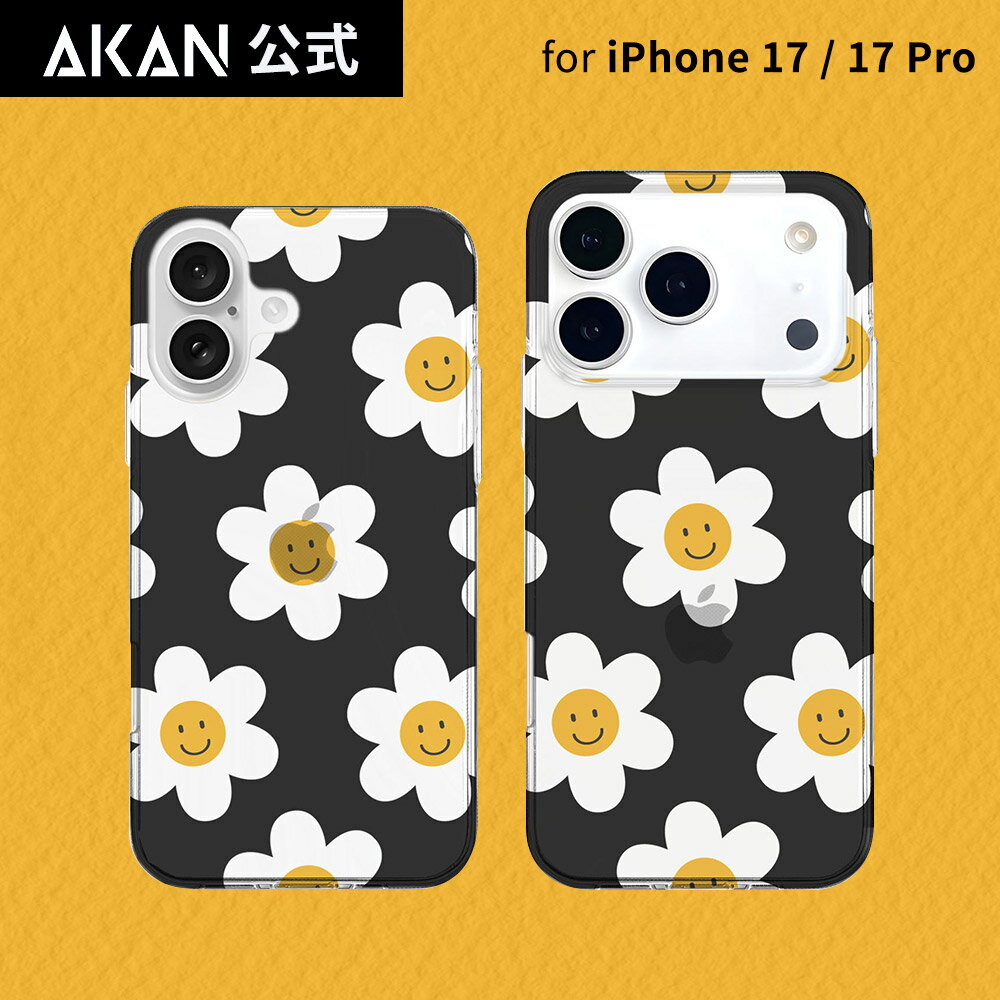 Rakuten - [ iPhone 17 / 17 Pro 用] ソフト クリアケース カバー 透明 AKAN エッグスマイル・デイジー お花 スマホケース iphoneケース [着脱簡単 防塵 密着痕防止] 韓国 ブランド かわいい デザイン