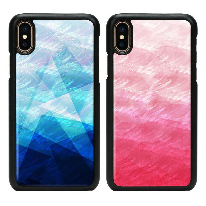 乐天商城 - iPhone XS Max 天然貝 ケース ikins Lake（アイキンス レイク）アイフォン カバー ブルー ピンク 6.5インチ バッグカバー 貝殻 iphone ケース