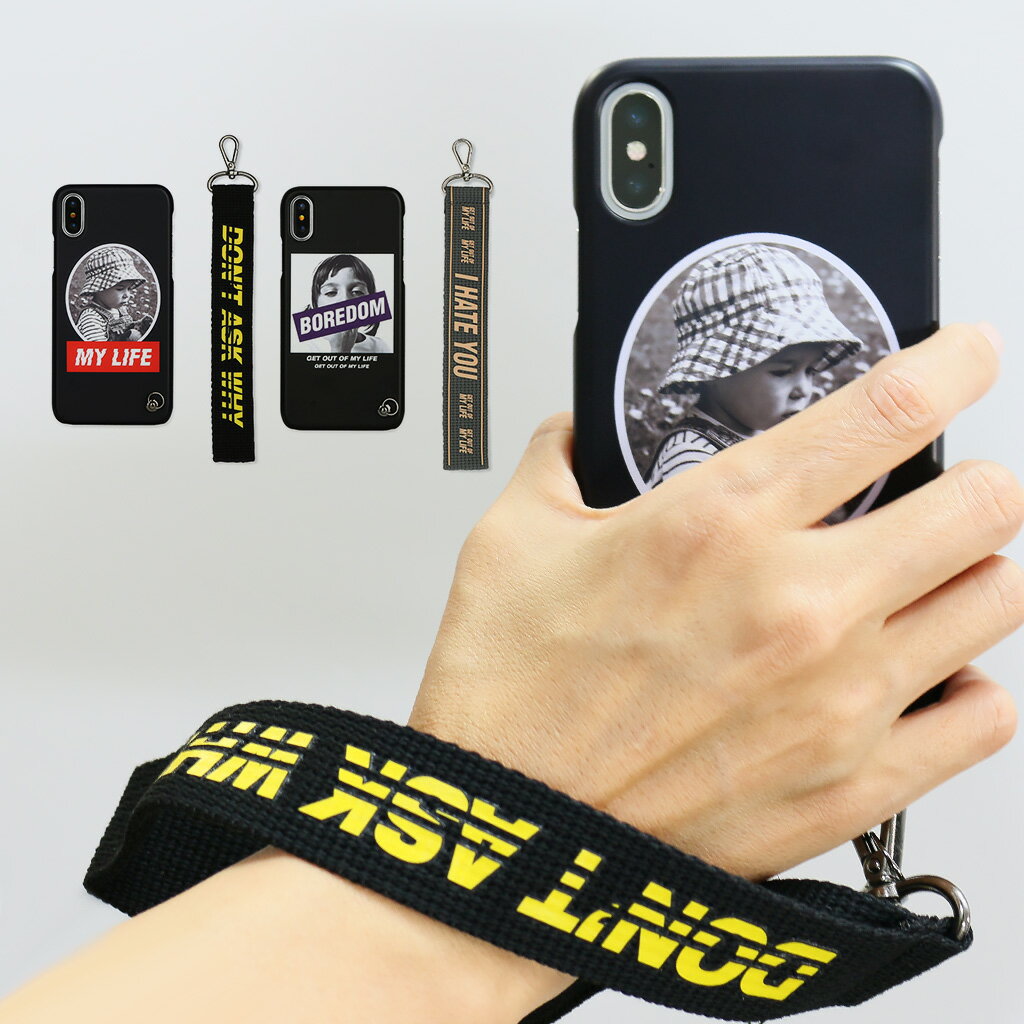 Rakuten - 【訳あり アウトレット】 iPhone XS / X ケースDesign Skin HAND STRAP CASE（デザインスキン ハンドストラップケース）アイフォン カバー ストラップ付き