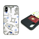 iPhone XS / X ケース iPhone XR ケース Happymori Card slide French Cafe（ハッピーモリ カードスライド フレンチカフェ）アイフォン カバー スライド式 カード収納