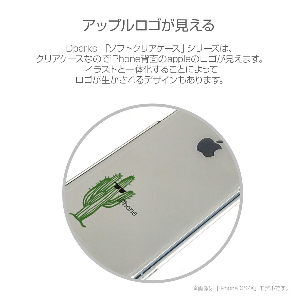 【訳あり アウトレット】iPhone XS / X ケース iPhone XR ケース Dparks ソフトクリアケース サボテン（ディーパークス）アイフォン カバー