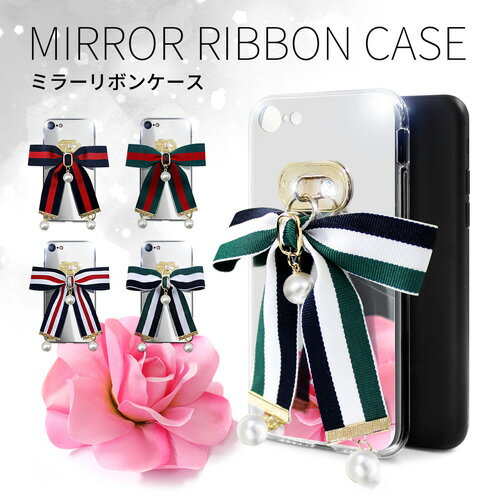 iPhone SE (3) P[X Jo[ DreamPlus Mirror Ribbon Case [iPhone SE2/8/7] { ~[  v[g  ؍