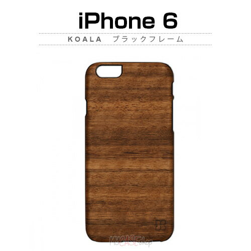 マンアンドウッド スマホケース メンズ iPhone6s/6 ケース 天然木 Man＆Wood Koala （マンアンドウッド コアラ）ブラックフレーム マンアンドウッド,木目,木のケース,木製,ウッドケース,ウッドプレート,iPhone6 カバー,アイホン6 ケース,iPhone6 4.7イン カバー,