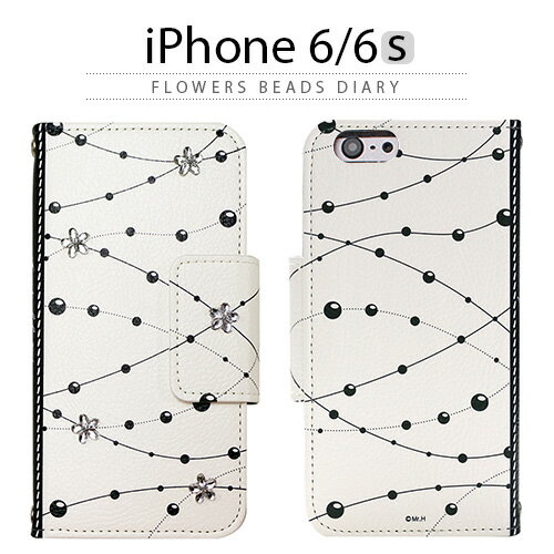 y󂠂 AEgbgz iPhone6s P[X 蒠^ Mr.H Flowers Beads Diaryi~X^[GC` t[Yr[Y _CA[jACtH iPhone6