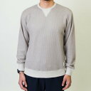 TURN ME ON（ターンミーオン)　クルーネック ワッフルC&S (BEIGE) (MENS)M/L/XLサイズ