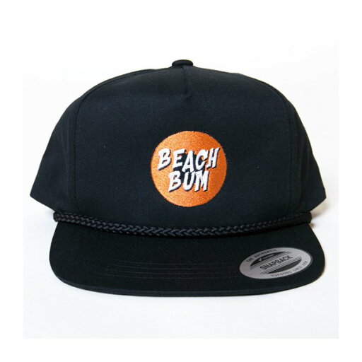 TURN ME ON(ターンミーオン) BEACH BUM刺繍 5パネル CAP(BLACK) TURN ME ON(ターンミーオン) BEACH BUM刺繍 5パネル CAP(BLACK)