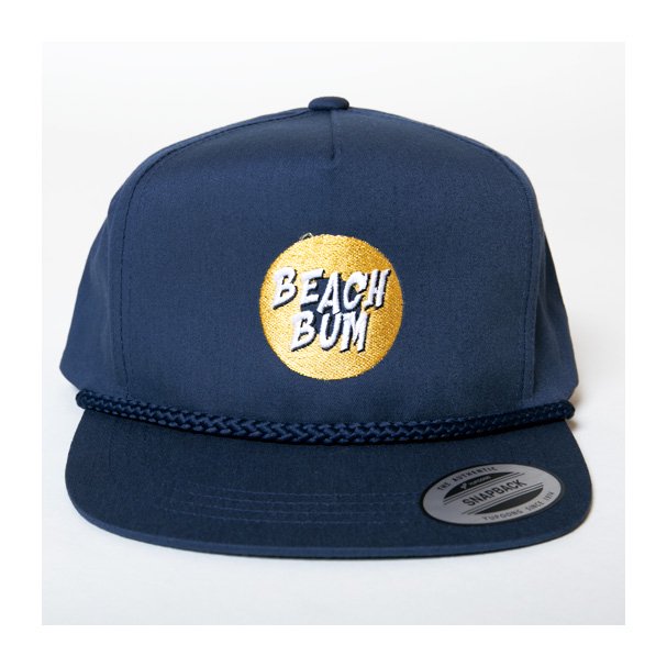 TURN ME ON（ターンミーオン)　BEACH BUM刺繍 5パネル CAP(NAVY)