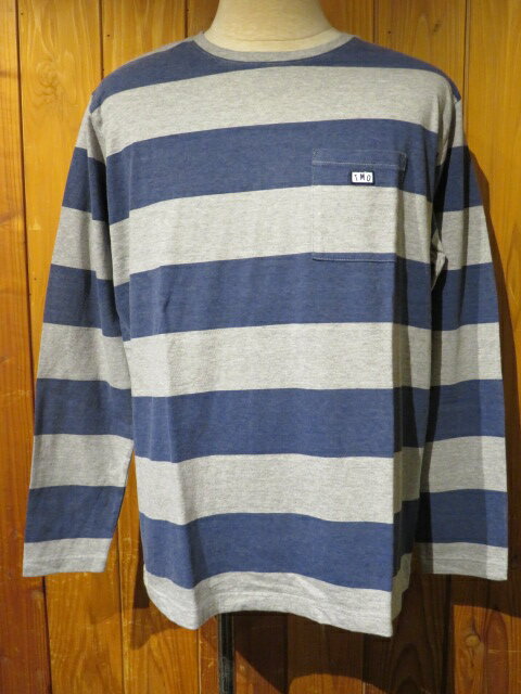 Rakuten - TURN ME ON（ターンミーオン)　プリントボーダーL/S PKT TEE(NAVY) (MENS)M/Lサイズ