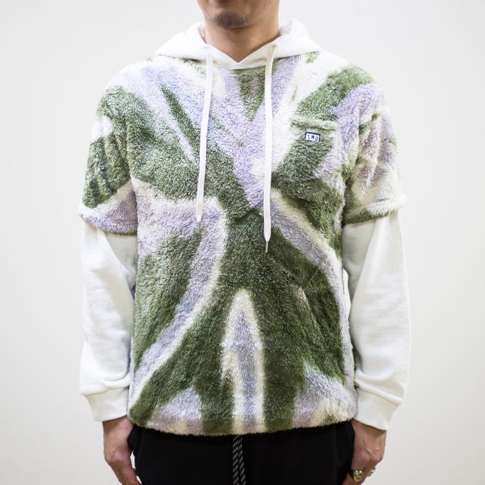 Rakuten - TURN ME ON（ターンミーオン)　タイダイ染めフリースS/S カットソー(KHAKI/GRAY) (MENS)M/Lサイズ 送料無料