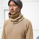 TURN ME ON（ターンミーオン) スヌード付きワッフル編みニット (SAND) (MENS)M/Lサイズ