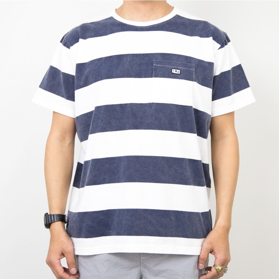 Rakuten - TURN ME ON（ターンミーオン)　プリントボーダーS/S PKT TEE(NAVY) (MENS)M/Lサイズ