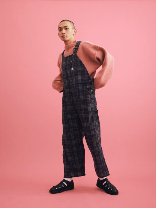 Chah Chah(チャーチャー)×Lee (リー) ChahChah×Lee TWEED 2WAY OVERSIZED OVERALLS -NAVY-(メンズ)S/M/Lサイズ