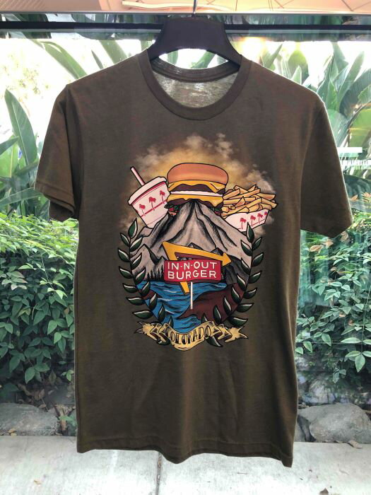 Rakuten - ■アメリカのハンバーガーショップ [IN-N-OUT BURGER]インアンドアウトバーガー COLORADO 2PICNIC TEE■ARMY■（メンズ）S/M/Lサイズ■USA買付商品