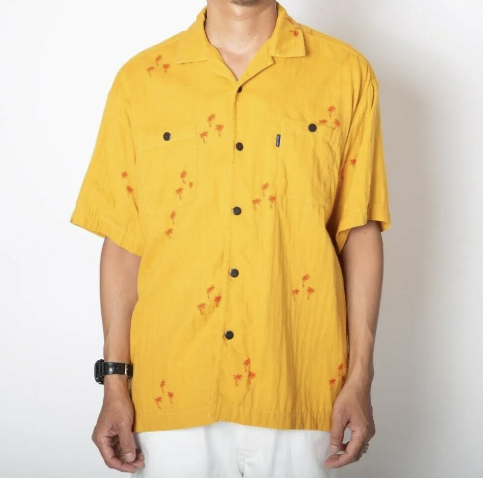 Rakuten - TURN ME ON（ターンミーオン) オリジナル総柄プリントオープンカラーシャツ(YELLOW) (MENS)M/Lサイズ