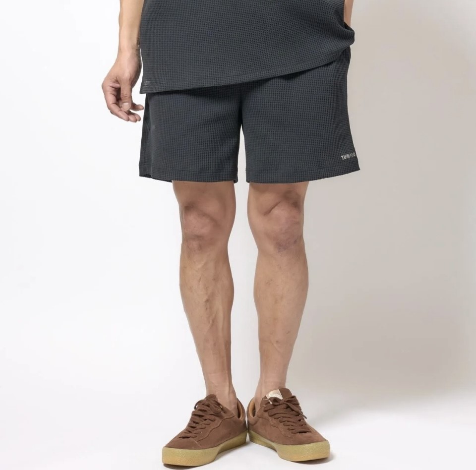 TURN ME ON（ターンミーオン) ワッフルサーマルイージーショーツ（BLACK）(MENS) M/L/XLサイズ