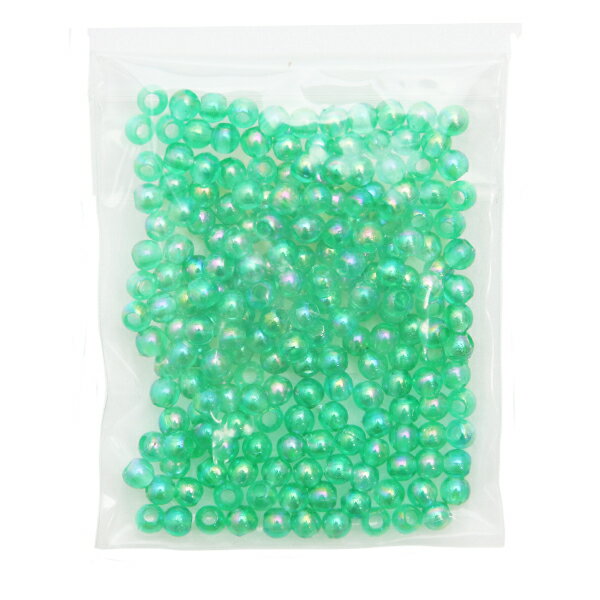 SH 丸 ビーズ DX 4mm プラスチックビーズ No.7 《グリーン》 メール便/宅配便可