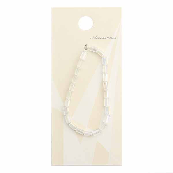 ガラスビーズ 長方形 2×4mm クリア BJ-793 メール便/宅配便可