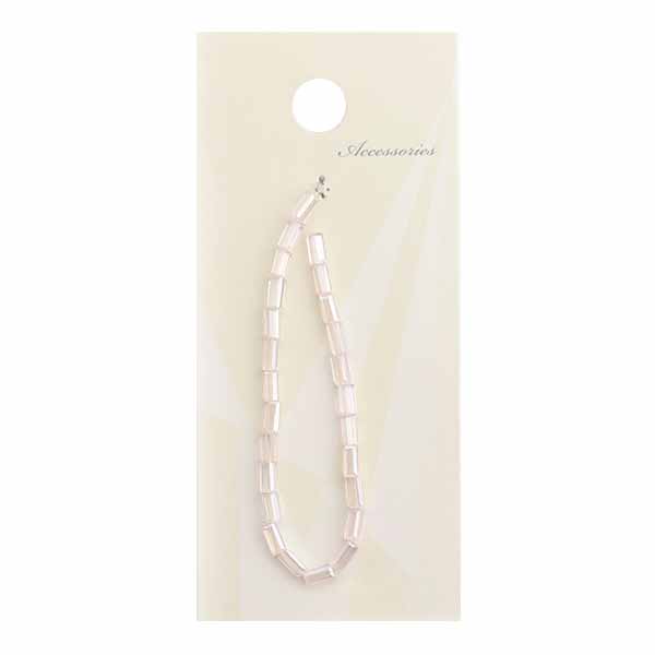 ガラスビーズ 長方形 2×4mm ピンク BJ-795 メール便/宅配便可