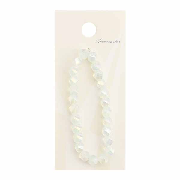 ガラスビーズ ツイスト 6mm オパールホワイト BJ-814 メール便/宅配便可