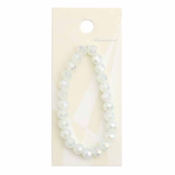 ガラスビーズ ラウンドカット 6mm オパールホワイト BJ-824 メール便/宅配便可