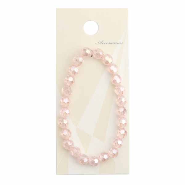 Glass Beads - ガラスビーズ ラウンドカット 6mm ピンク BJ-825 メール便/宅配便可