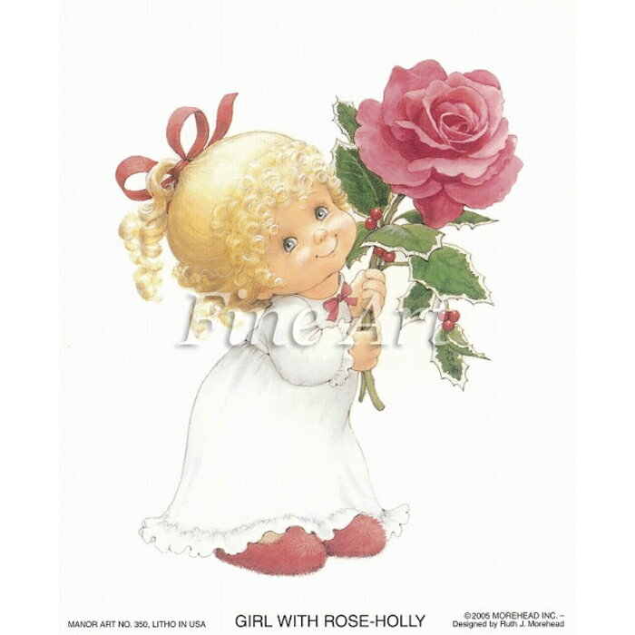 乐天商城 - シャドープリント「バラを持った女の子」FA17-11 メール便/宅配便可