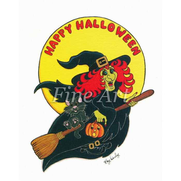 乐天商城 - シャドープリント「魔女と黒猫」FA18-189 メール便/宅配便可