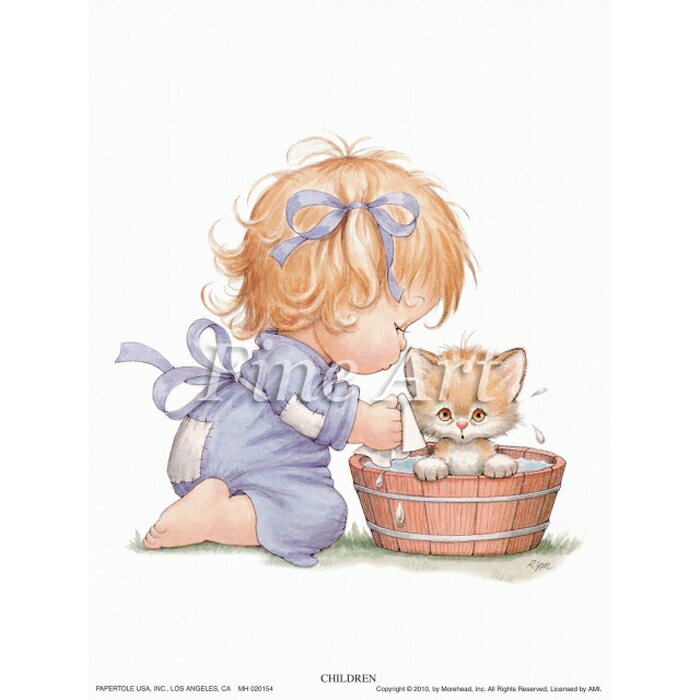 シャドープリント「ネコちゃんの行水」FA18-267 メール便/宅配便可