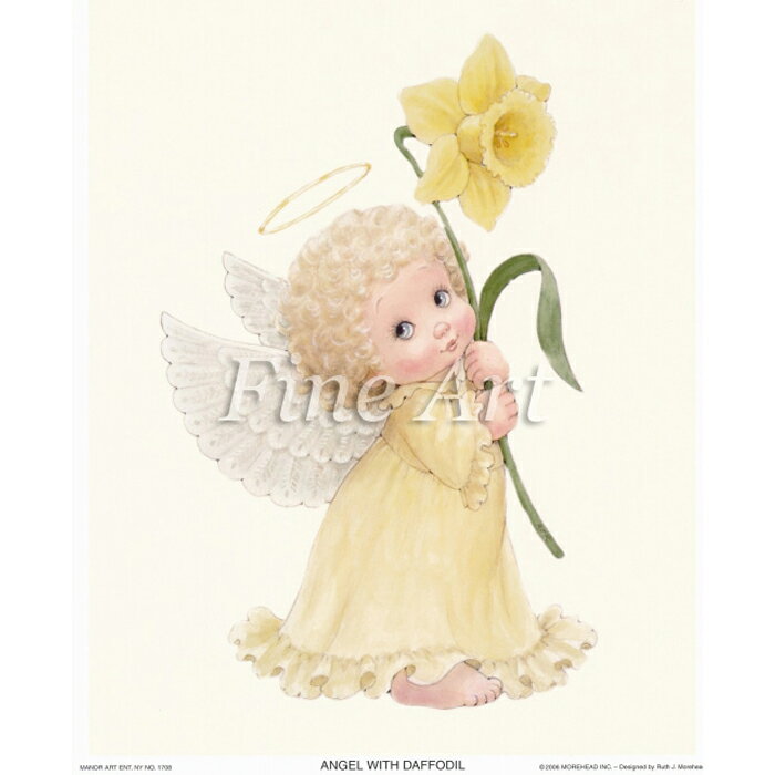 シャドープリント「水仙のエンジェル（8×10インチ）」FA18-293 メール便/宅配便可