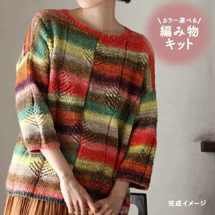 カラー選べる! 野呂英作 毛糸 編みものキット なつめきのプルオーバー noro-km1