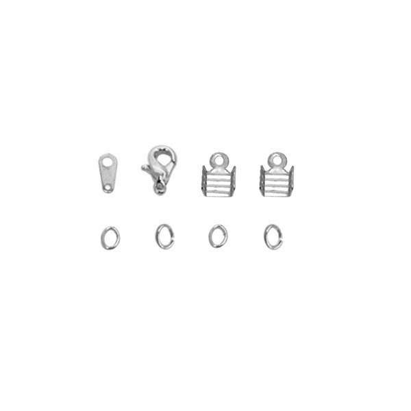 リボン留め4mm・カニカン・ダルマカンセット BJ-243S シルバー メール便/宅配便可