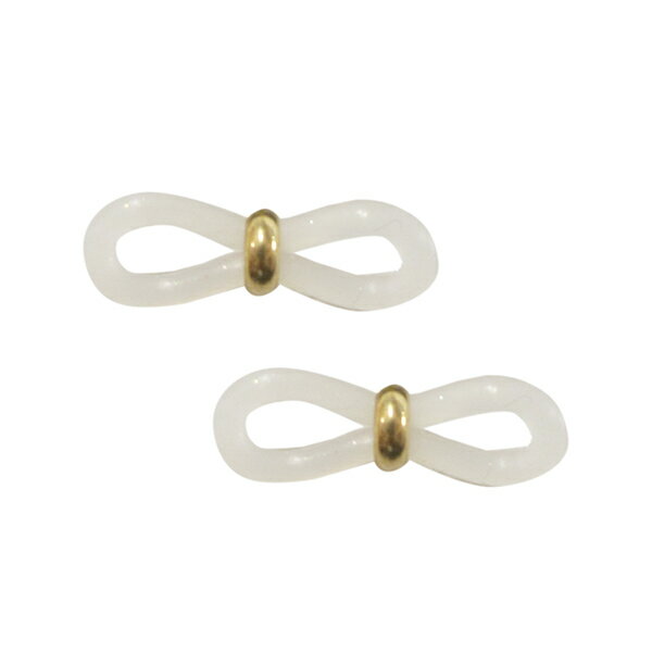 メガネ留め（ホワイト、金具：ゴールド） BJ-266G メール便/宅配便可