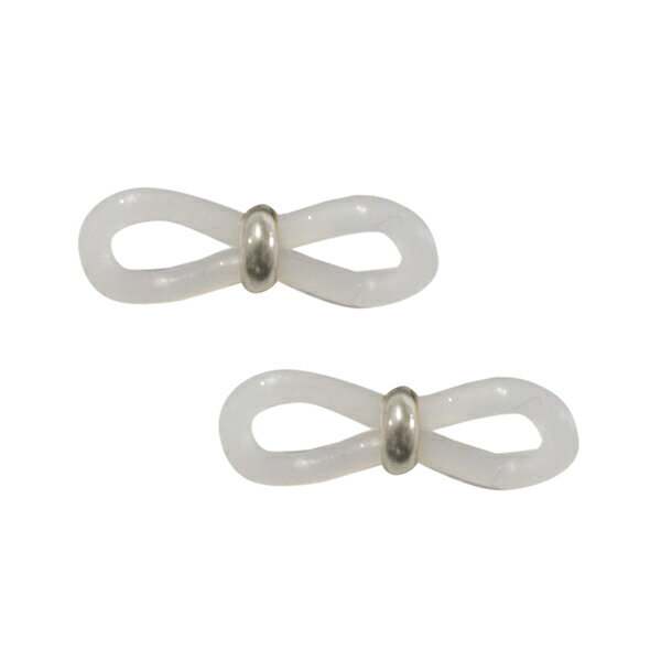 メガネ留め（ホワイト、金具：シルバー） BJ-266S メール便/宅配便可