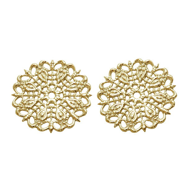 透かしパーツ レース丸　BJ-356G　ゴールド