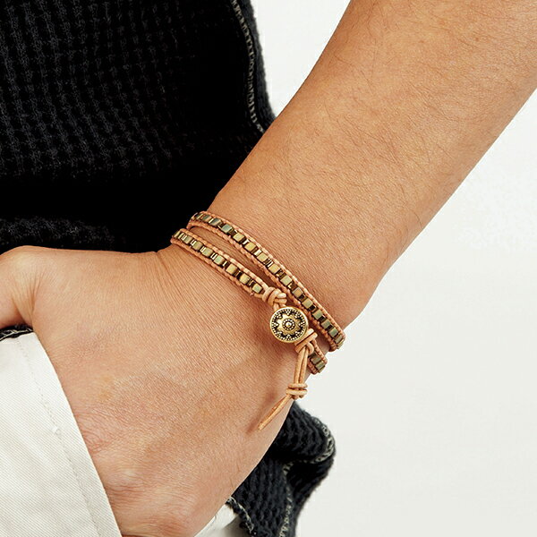 メンズブレスキット Part2 スクエア×レザー・ラップブレスレット メール便/宅配便可 bfk-281