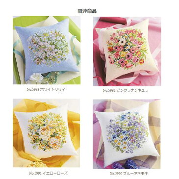 オリムパス 刺繍 キット クロスステッチ ピンクラナンキュラスメール便/宅配便可 no-5992