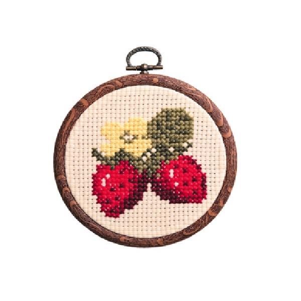 オリムパス 刺繍 キット クロスステッチ イチゴ フープ付 メール便/宅配便可 no-7325