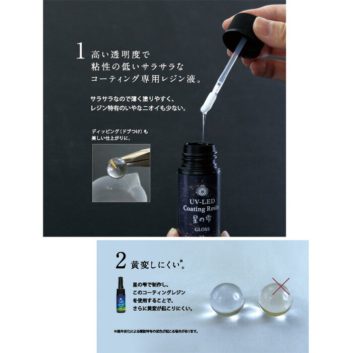 PADICO レジン液 UV-LEDコーティングレジン 星の雫 グロス 10g メール便/宅配便可 ...