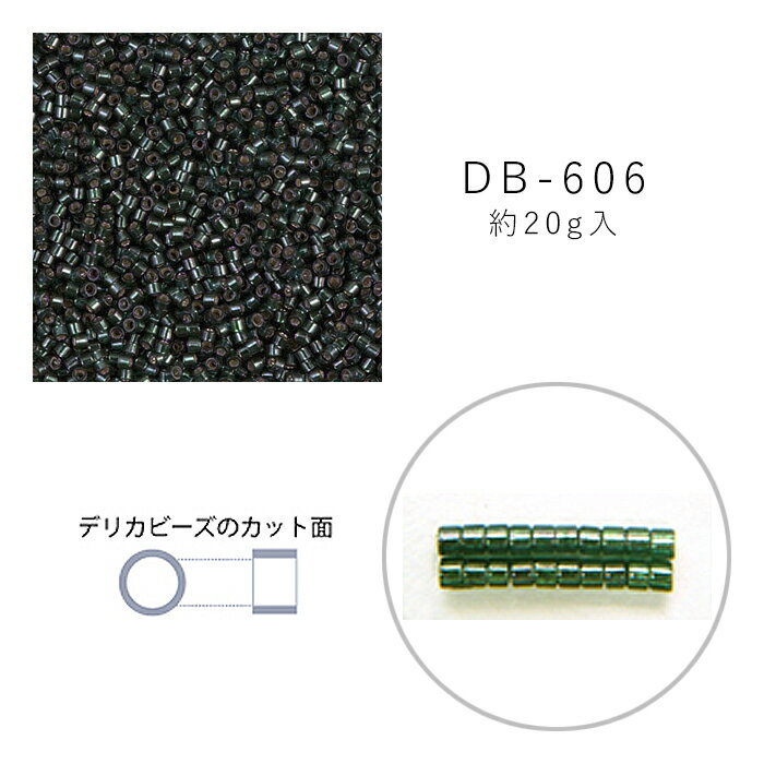 MIYUKI デリカビーズ DB-606 グリーン銀引着色 20g メール便/宅配便可 db-606-20g