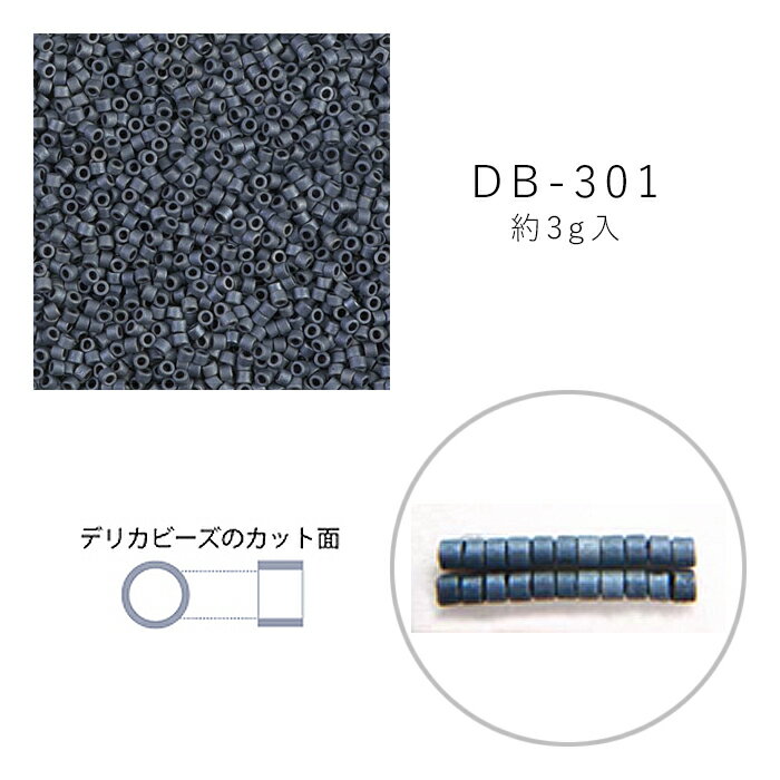 MIYUKI デリカビーズ DB-301 ツヤ消 黒ラスター 3g メール便/宅配便可 db-301-3g