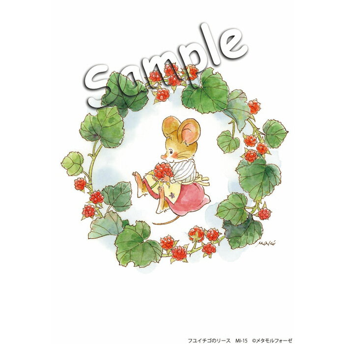 シャドープリント フユイチゴのリース メール便/宅配便可