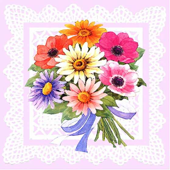 スタジオFeelデザインの立体テキストシート 「ディジーの花束」 S-042 メール便/宅配便可