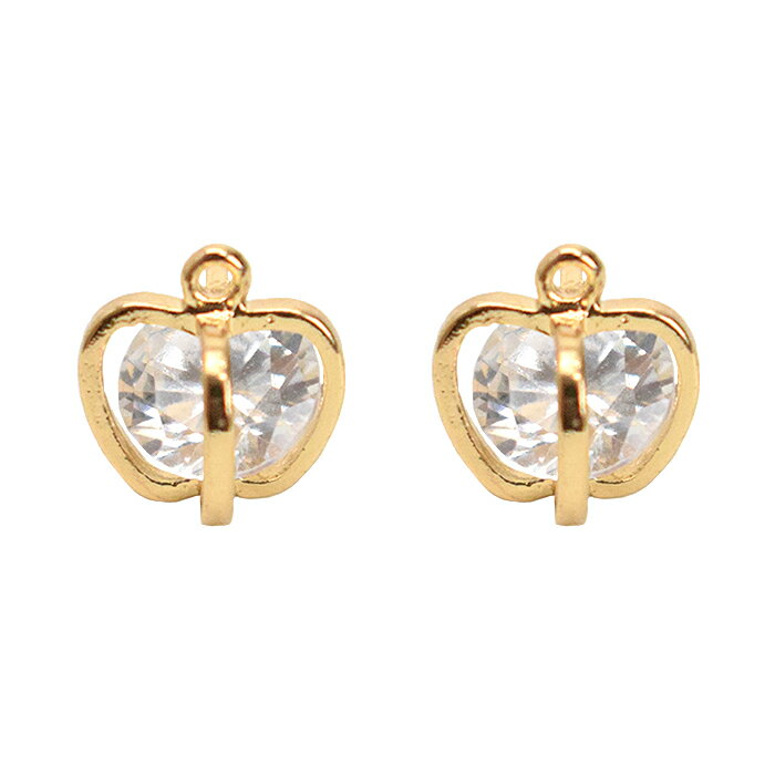 チャーム ジルコニアパーツ アップル G メール便/宅配便可 tgp-3g