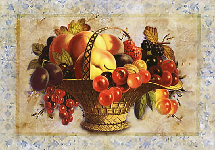 スタジオFeelデザインの立体テキストシート 「籠入りフルーツ」 S-140 メール便/宅配便可