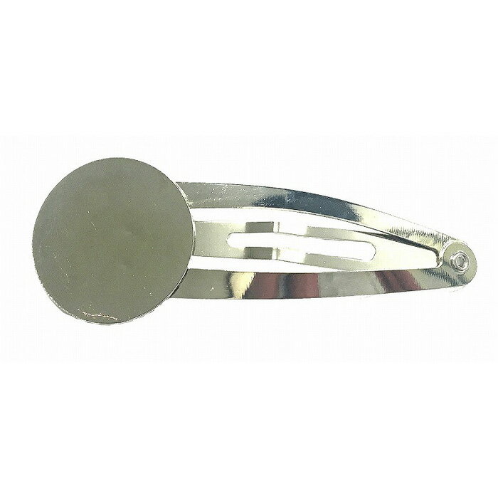 つまみ細工用 円盤付きヘアクリップ シルバー メール便/宅配便可 　tp-47